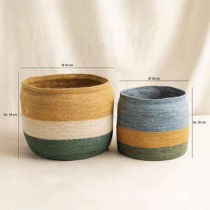 Lot de 2 paniers rond en jonc de mer NAIRO