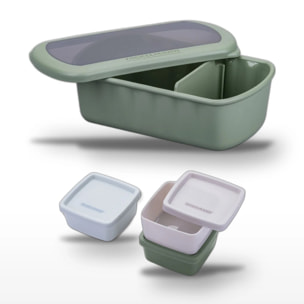 Lot Lunchbox 1L et 3 Boîtes à Sauce Fackelmann Storage