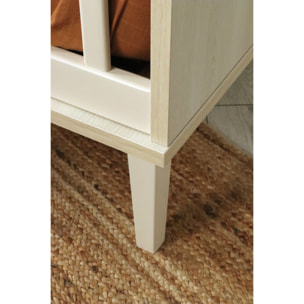 Lit bébé 120x60 sur pieds - décor bois hêtre cendré
