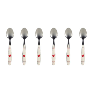 Lot de 6 cuillères à café en acier inoxydable  GALLINA