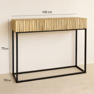 Console en métal et branche de teck TAHAA