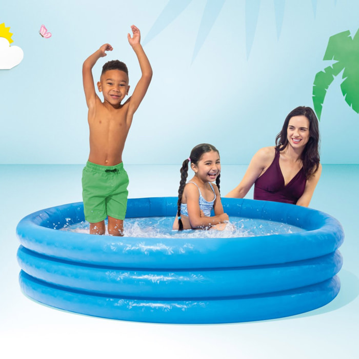 Intex Piscina Gonfiabile Crystal Blu, 147x33 cm