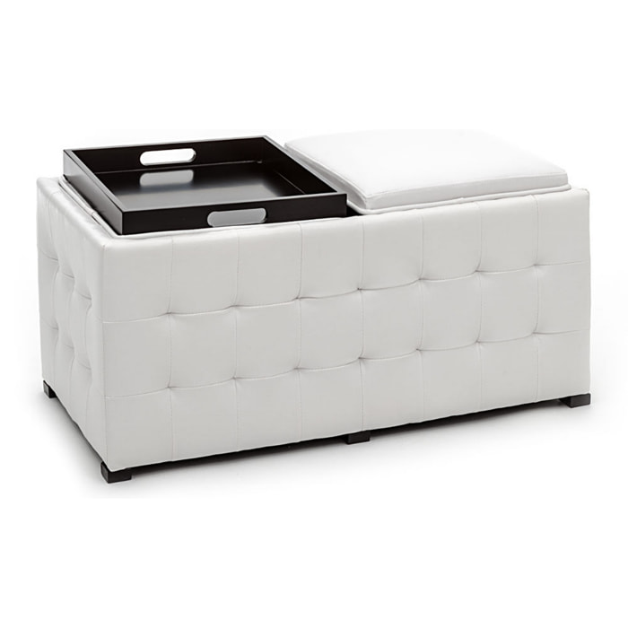 Oresteluchetta doppio pouf poggiapiedi LOWELL WHITE Bianco