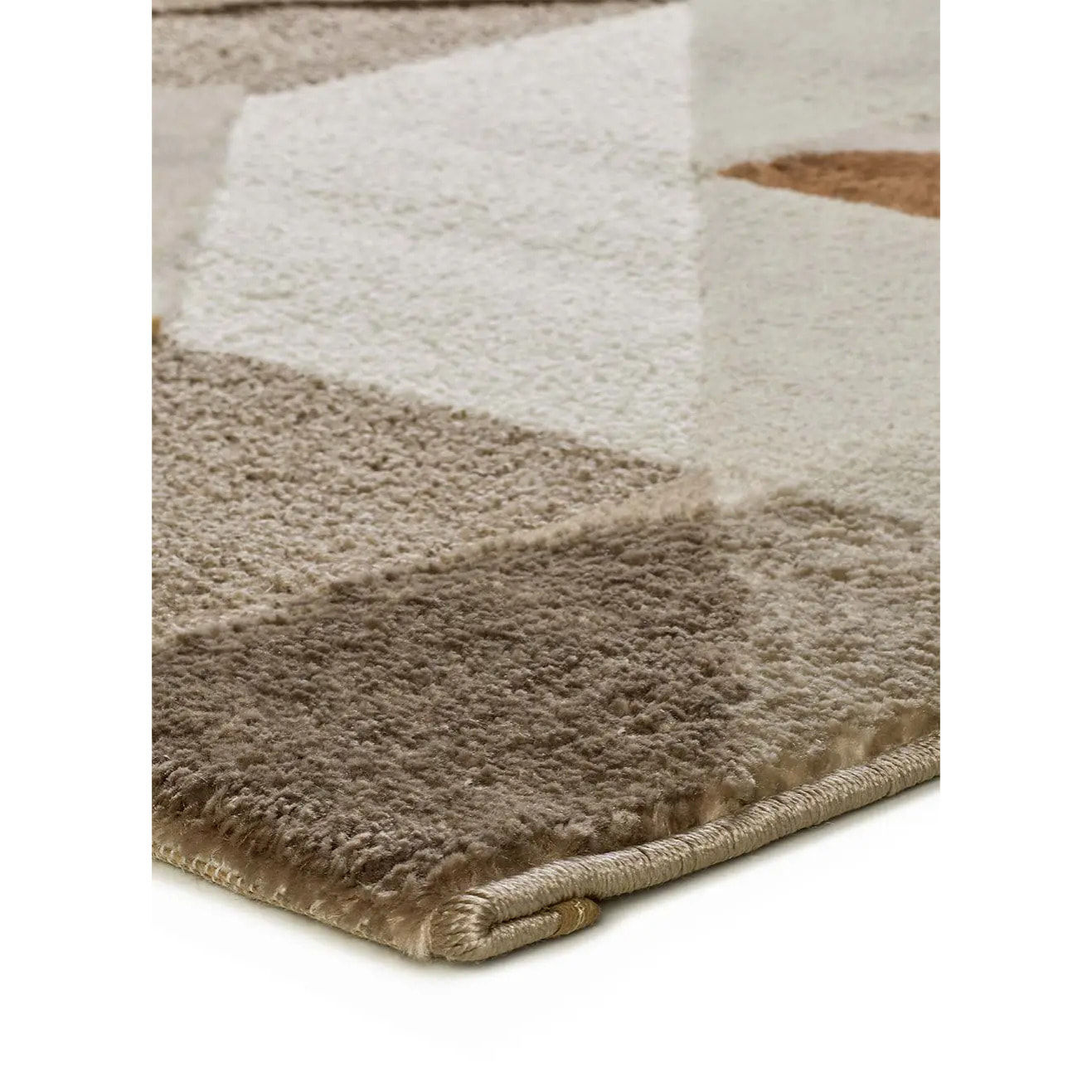 MELFI Alfombra geométrica con relieve en tonos cobrizos, varias medidas disponibles
