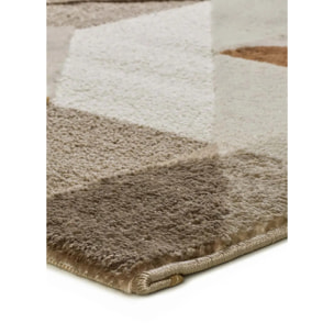 MELFI Alfombra geométrica con relieve en tonos cobrizos, varias medidas disponibles