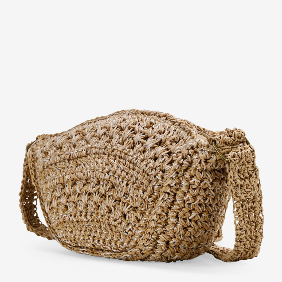 Bolso bandolera rafia marrón