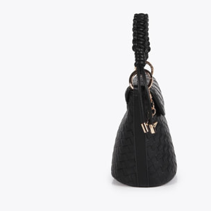Borsa a tracolla intrecciata effetto pelle