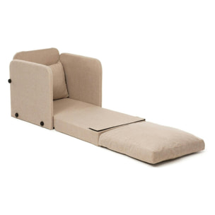 Fauteuil convertible beige lin 1 place couchage 200 cm ORURO