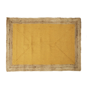 Tapis Jute Coton Moutarde 120x170cm