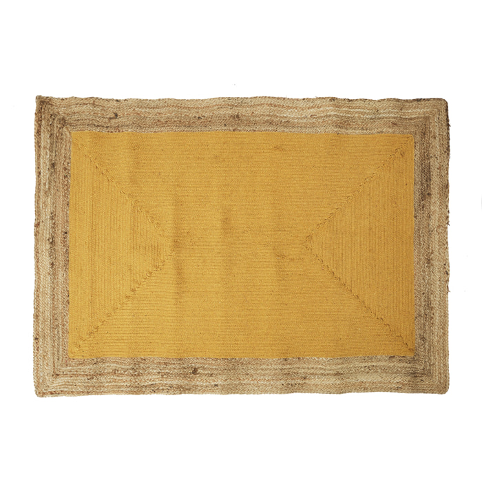 Tapis Jute Coton Moutarde 120x170cm