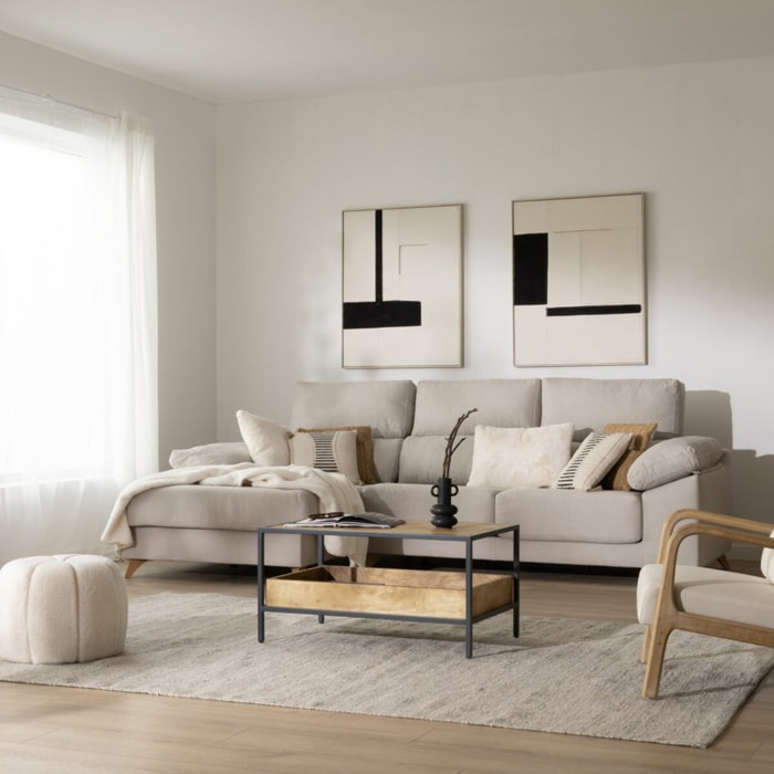 Table basse Boston -bois massif de manguier-couleur bahamas naturelles 90 x 45 x 55 cm