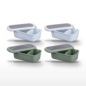 Lot de 4 Lunchbox Fackelmann Storage 1L Bleu et Vert