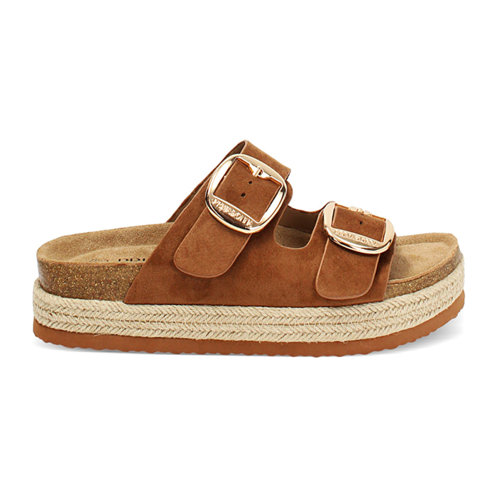 Sandalia anatómica cognac tacón 4,5 cm