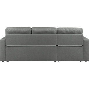 Canapé d'angle convertible/réversible style bubble "Alain" - 3 places - Gris