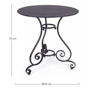 Tavolo ETIENNE in acciaio antracite Ø70 cm