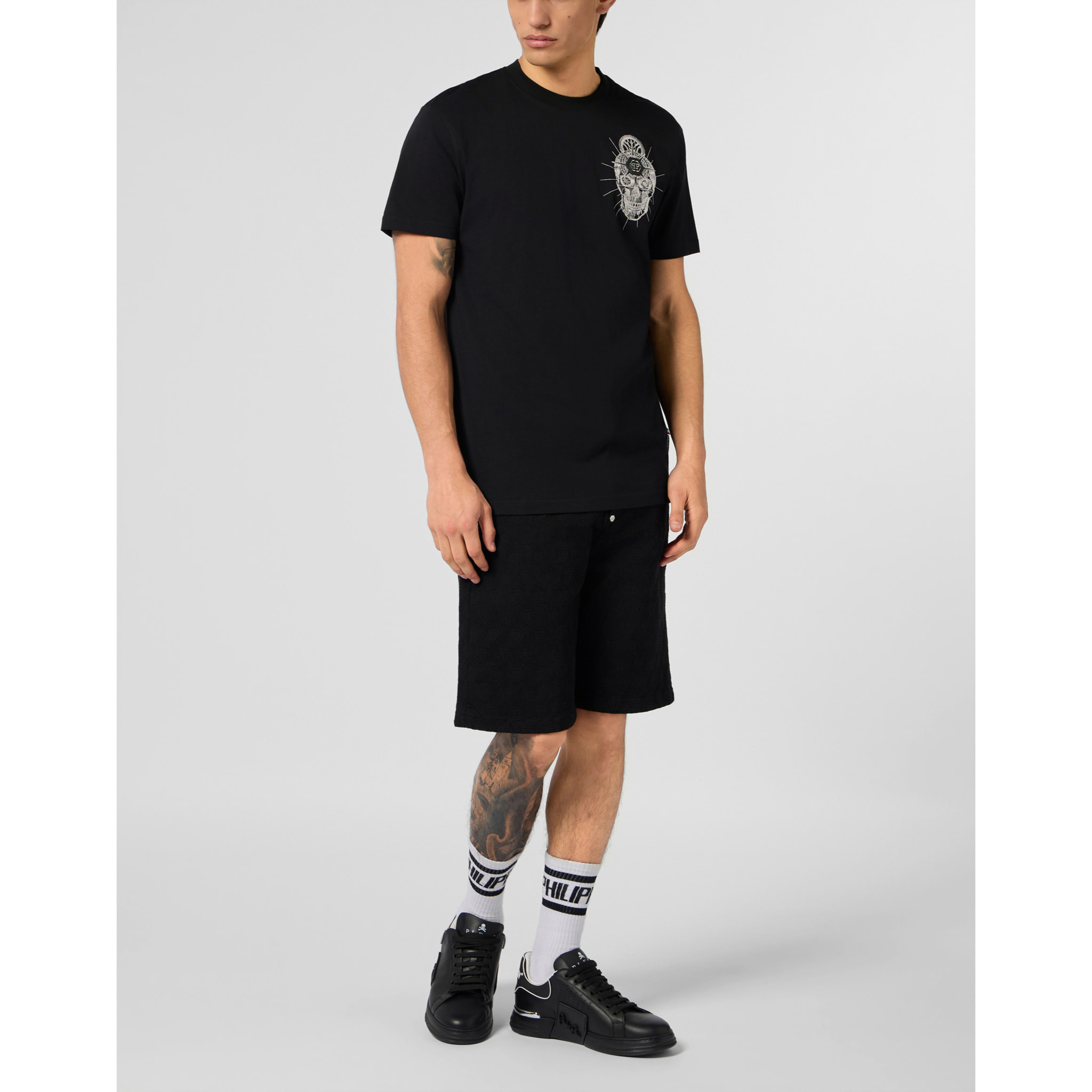 PHILIPP PLEIN Formentera Fit Shorts Embroidery Monogram