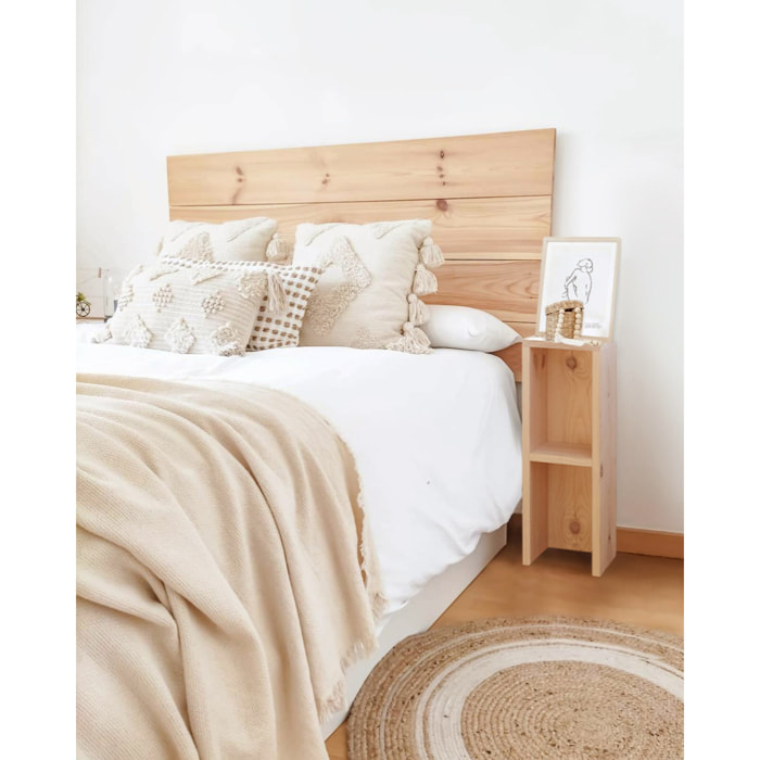 Pack de 2 tables de chevet ou d’appoint en bois massif de couleur naturel 60x20cm Hauteur: 60 Longueur: 20 Largeur: 20