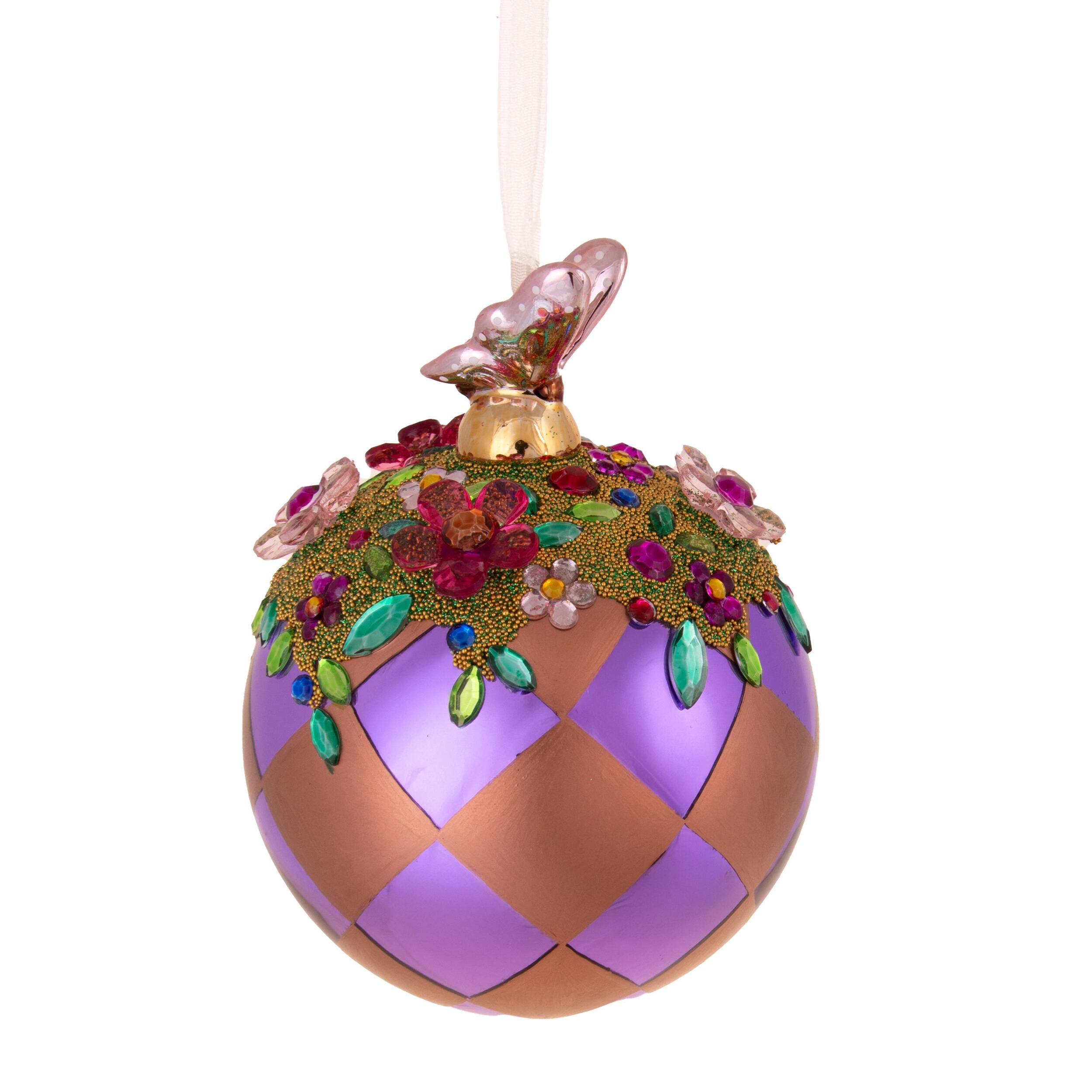 Sfera con decoro e rombi - Pezzi 3 - VIOLA - Bianchi Dino SpA
