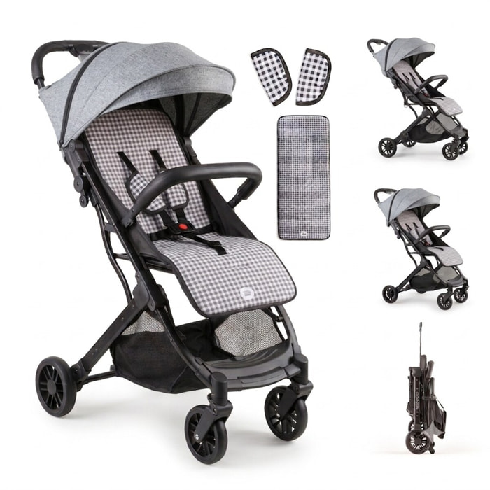Silla de Paseo Minimum Space Plus + Colchoneta Vichy Gris de Regalo
