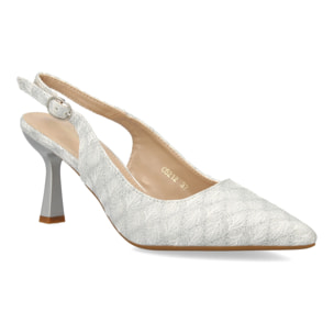 Zapato destalonado tacón fino elegante texturizado