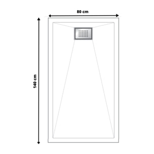 Receveur antidérapant KINEDO 140 x 80 Kinesurf biotec rectangle blanc