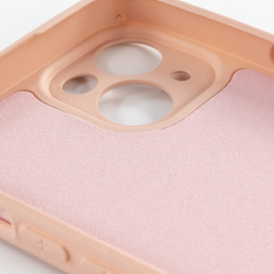 DAM Custodia  Essential in silicone con protezione per fotocamera per iPhone 14 Plus. Interno in morbido velluto. 8,09x1,06x16,36 cm. Colore: rosa chiaro