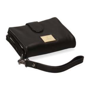 Portafoglio donna in vera pelle - Modello False - Casual - 13.5 x 10.0 x 3.0 cm