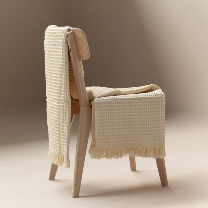 Manta Nido - 90% Algodón - 10% Poliéster - 140x190 cm - Crema