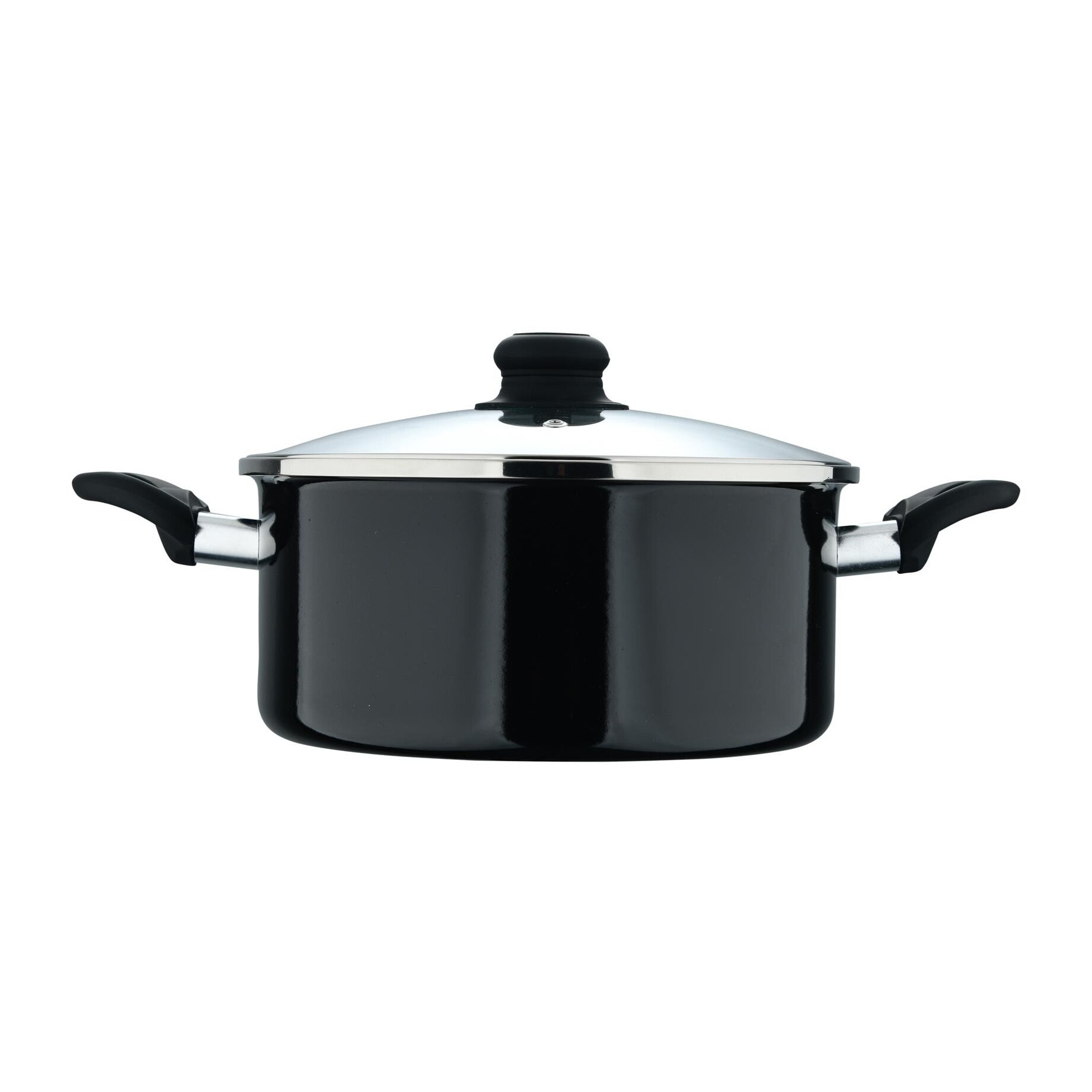 Cacerola con tapa ø24 cm acero al carbono de color negro, antiadherente y resistente expert barcelona san ignacio