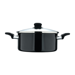 Cacerola con tapa ø24 cm acero al carbono de color negro, antiadherente y resistente expert barcelona san ignacio
