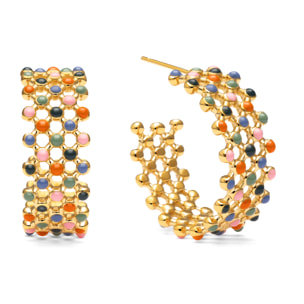 Pendientes Mini Bomb Enamel Acero Baño Oro