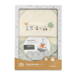 Capa Baño 1X1 Mod Granja Koala+ Gorro Beig