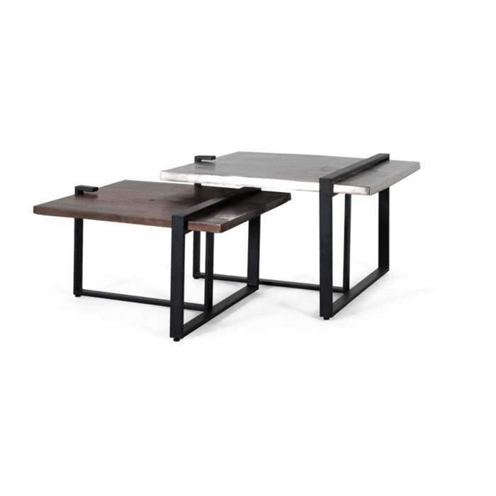 Ensemble 2 tables basses - 43x72x72cm