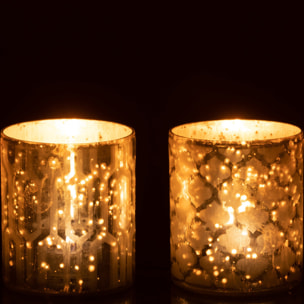 J-Line photophore - verre - argent - extra small - 2 pcs