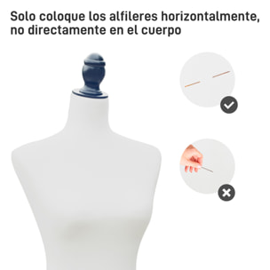 Maniquí de Costura Maniquí Mujer Ajustable a 130-168 cm con Trípode de Madera 50 Alfileres de Colores para Fotografía de Moda Exposición de Prendas Blanco