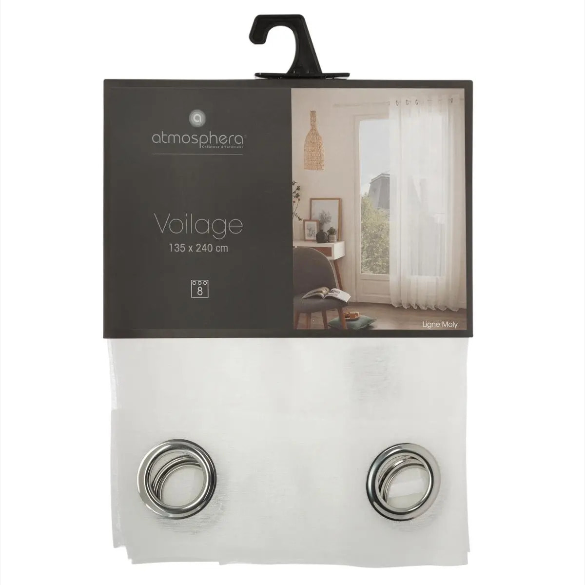 Voilage "Moly" blanc 135x240cm