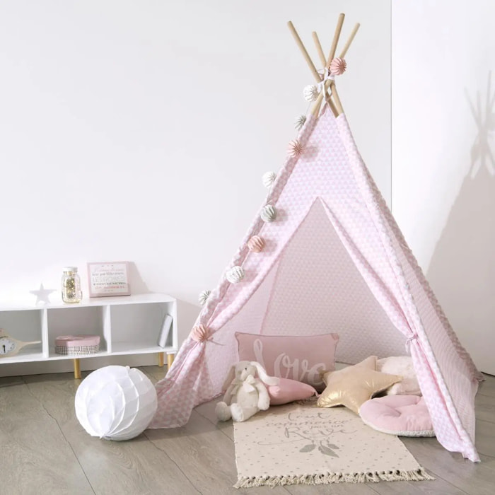 Tipi pour enfant 120x120x160cm rose