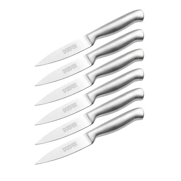 Ensemble de 6 Couteaux d'office en inox 20 cm en tout Nirosta Star