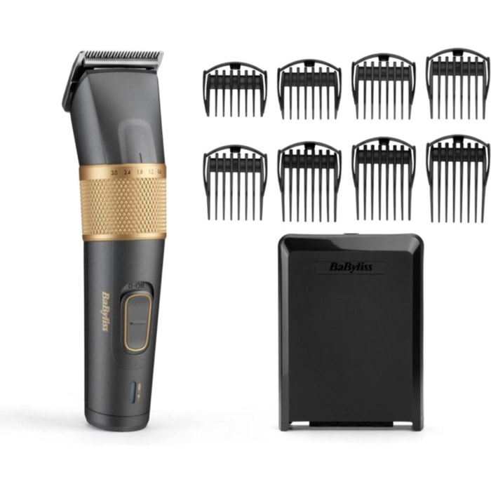 Tondeuse cheveux BABYLISS E987E Graphite Precision, 27 hauteurs de coupe, précision 0,5 mm, autonomie 160 mn