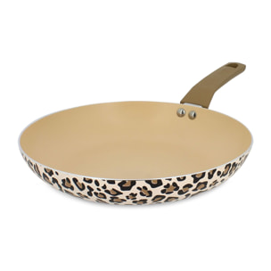 Poêle en aluminium 28cm motif léopard - tous feux LEOPARD