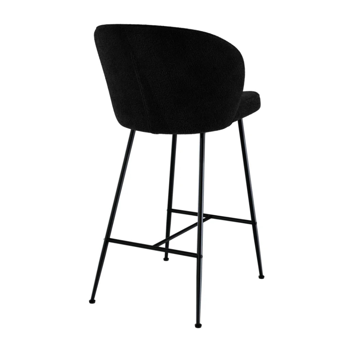 Lot de 2 chaises pour îlot central 66 cm en tissu bouclé noir - Groom
