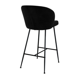 Lot de 2 chaises pour îlot central 66 cm en tissu bouclé noir - Groom