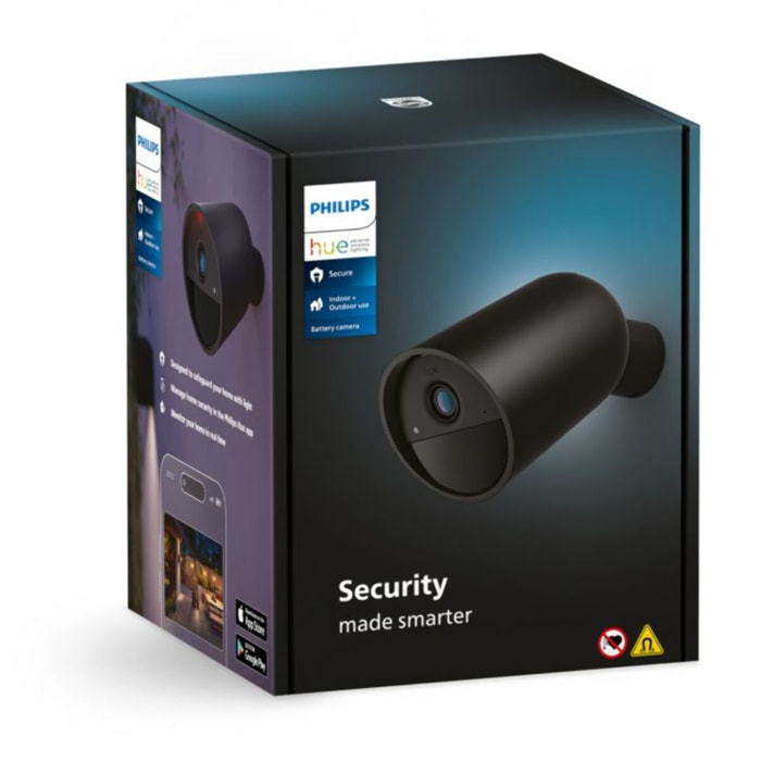 Caméra de surveillance PHILIPS HUE SECURE sans fil noire