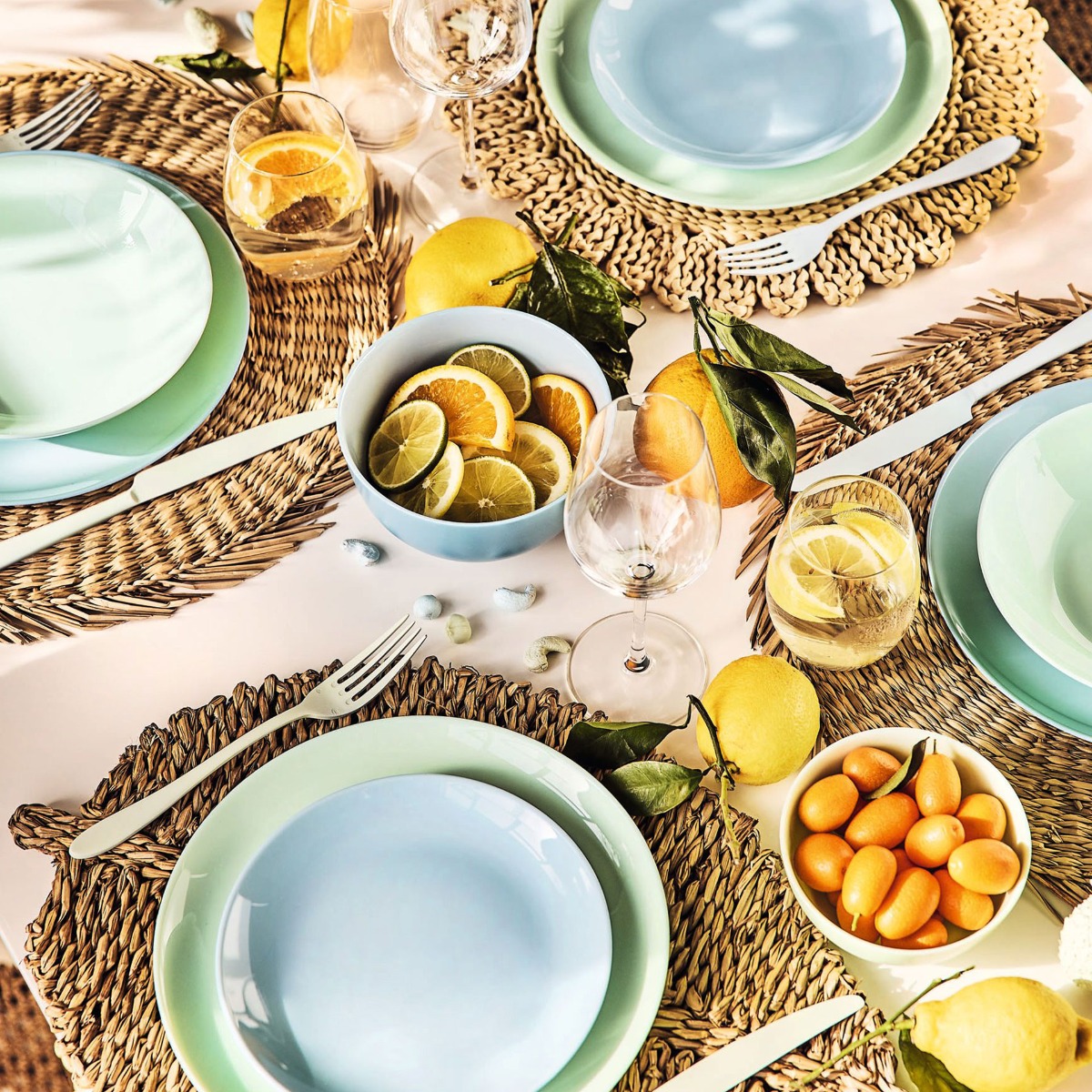 4 assiettes plates 25cm Diwali Paradise Blue - Luminarc