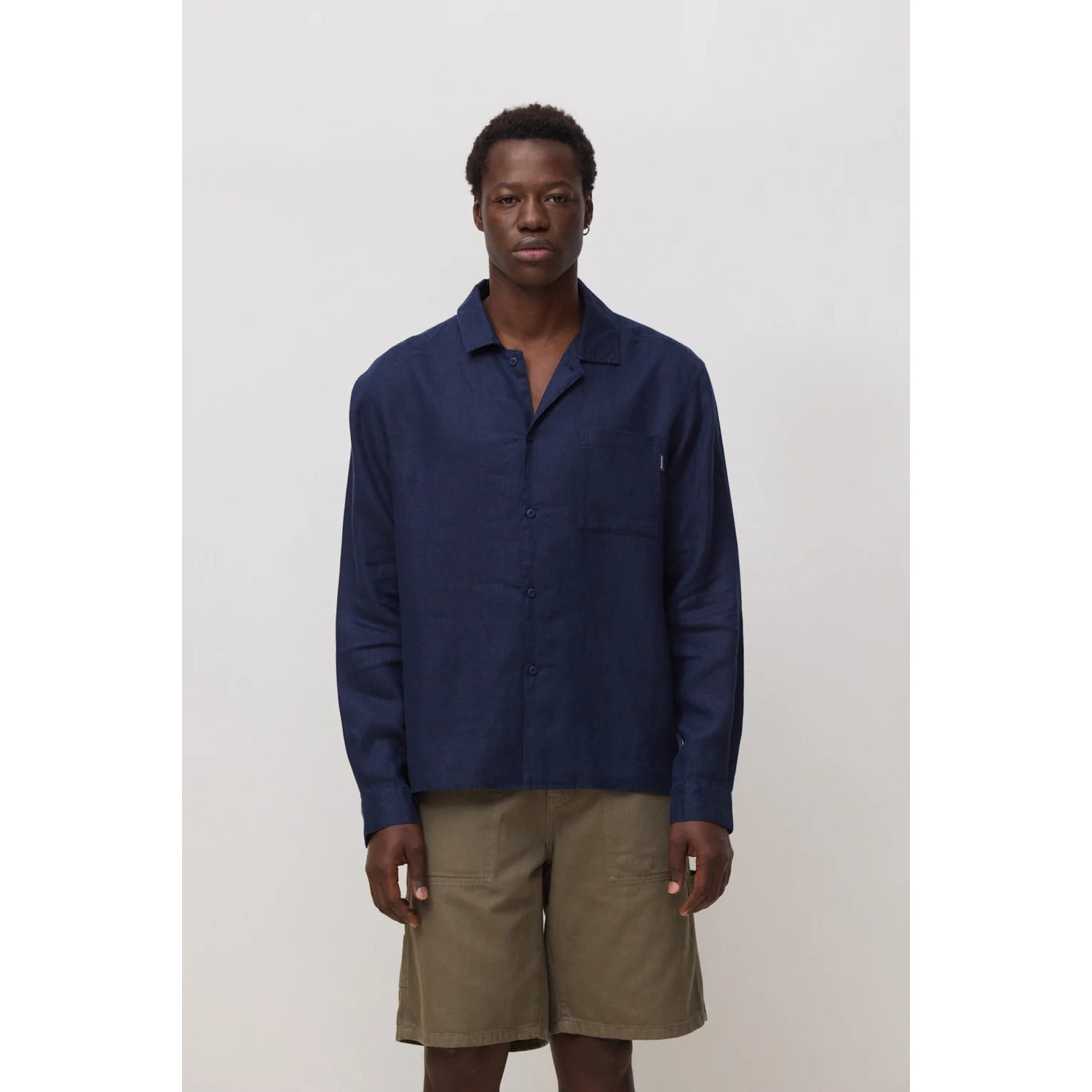 CAMISA DE LINO BREEZE AZUL MARINO