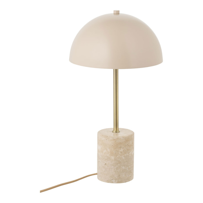 Lampada da tavolo Sheffield in marmo e metallo beige