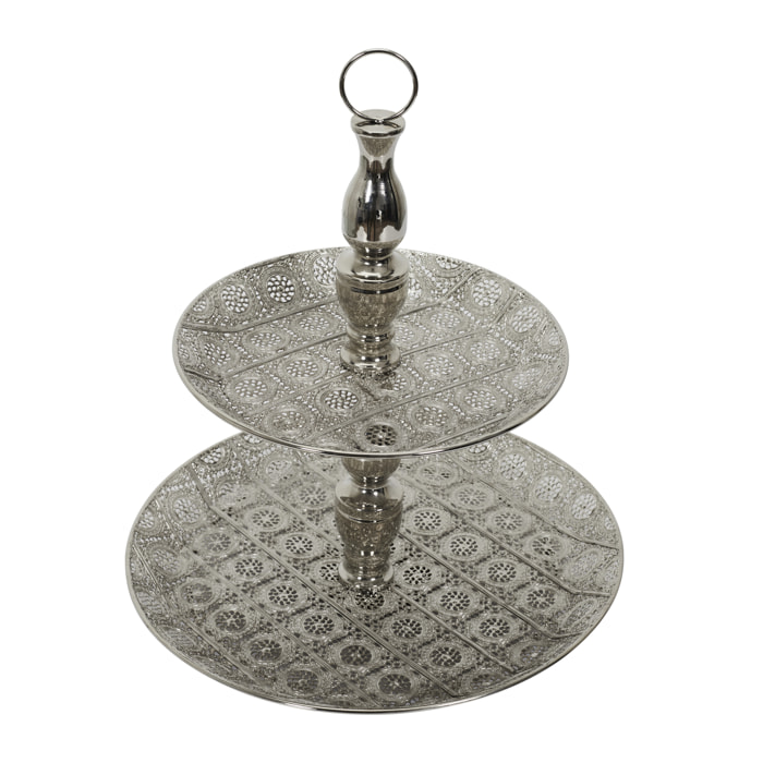 PLATEAU DECORATIF METAL DOUBLE 49CM