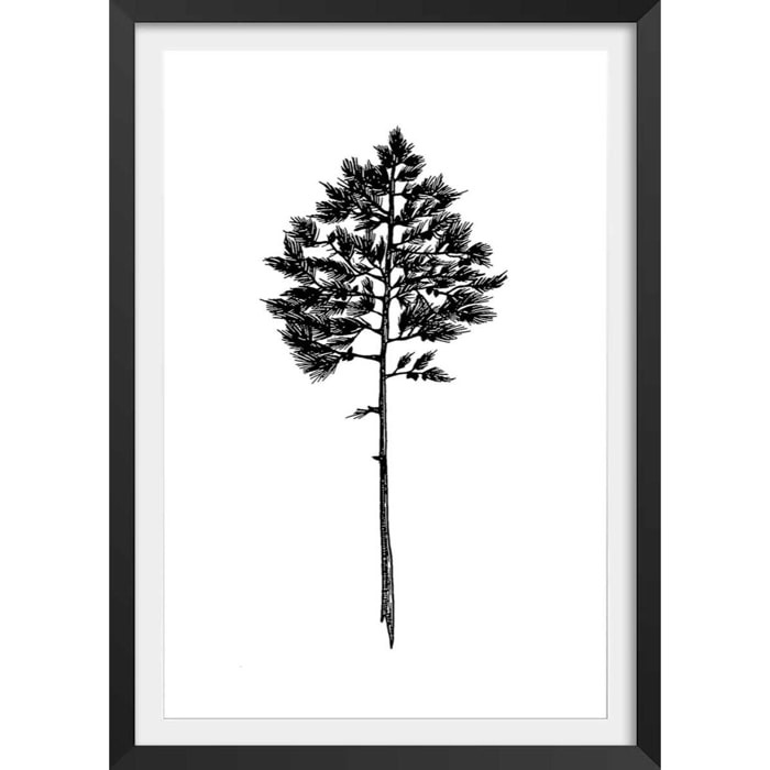 Poster pin landais Affiche + cadre en bois - Noir