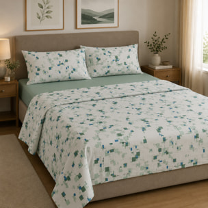 HERMET Completo Letto Matrimoniale Terry Bosco 100% Cotone 240x290 cm