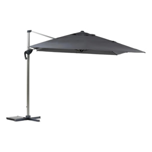 Parasol déporté rectangulaire "Équador" Ardoise 4 x 3m en aluminium et polyester
